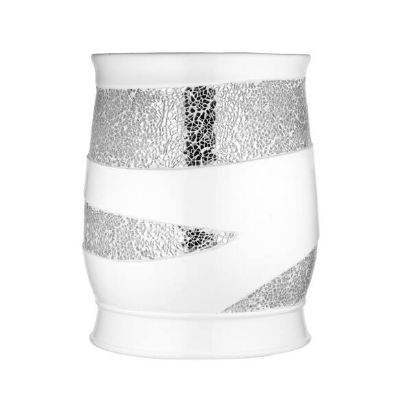 Popular Bath Products Sparkling Waste Basket in White