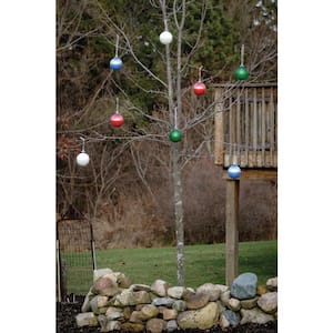 5 in. Blue Single LED Outdoor Hanging Globe Ornament