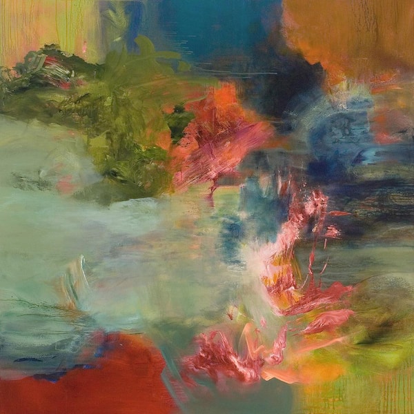 Clicart "Midcenttury Flight" by Emilia Arana Unframed Abstract Art Print 54 in. x 54 in.