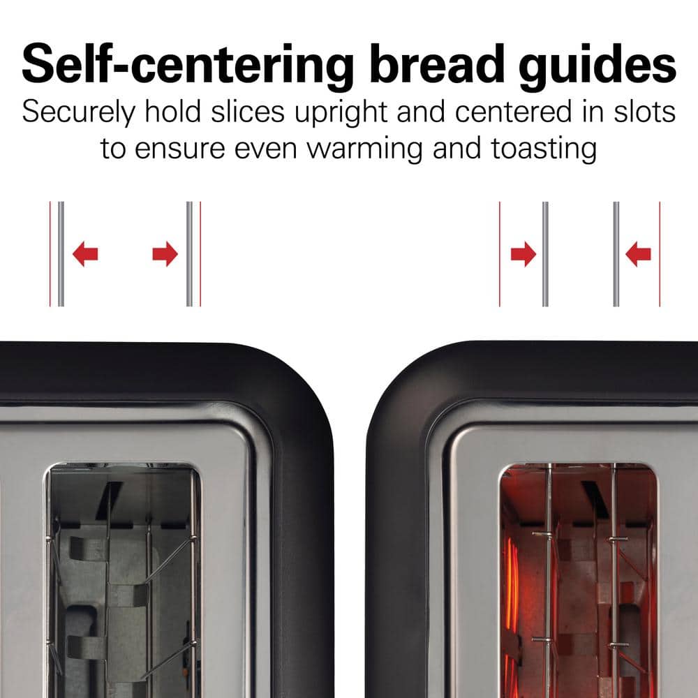Matte Black and Stainless Steel 2-Slice Long Slot Toaster