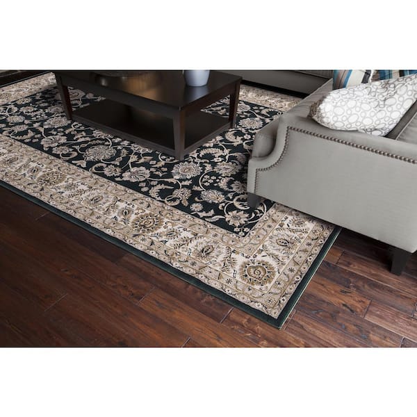 Kashan Bergama Green 2 ft. x 7 ft. Area Rug