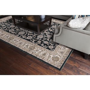 Kashan Collection Bergama Green Rectangle Indoor 9 ft. 3 in. x 12 ft. 6 in. Area Rug