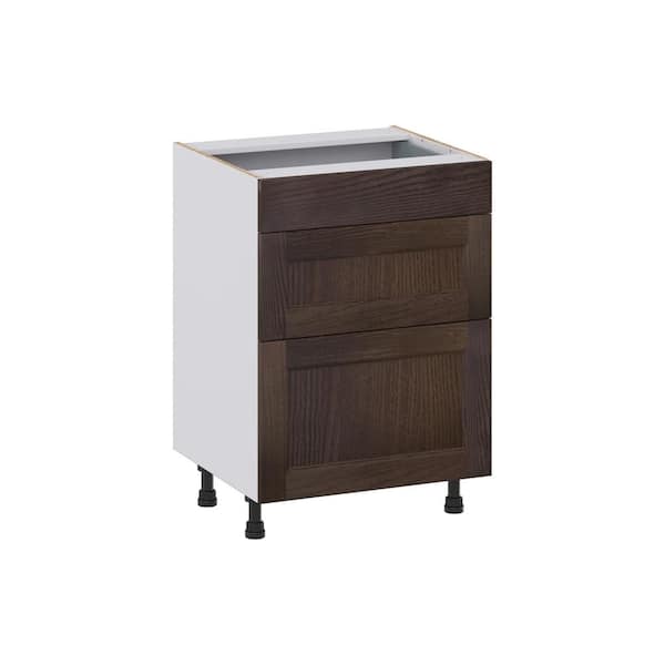 Georgetown 24 in. W x 21 in. D x 34.5 in. H Assembled Bath Drawer Base Kitchen Cabinet in Chestnut