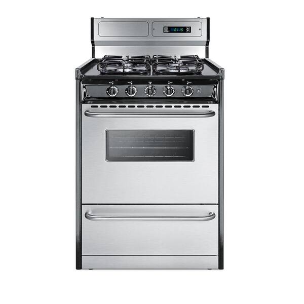 Summit Appliance 24 in. 2.9 cu. ft. Gas Range in Stainless Steel