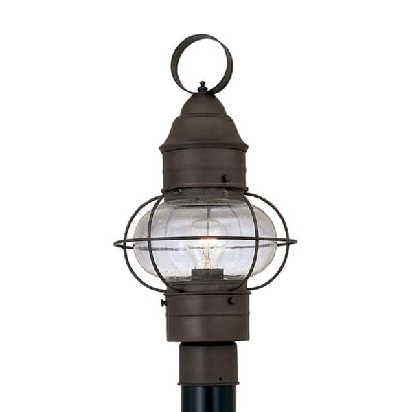 Nantucket 1-Light Rustique Steel Line Voltage Outdoor Weather Resistant Post Light with No Bulb Included