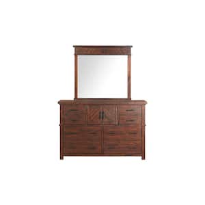 Dex 6-Drawer Dresser with Mirror in Walnut