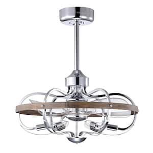 Davina 24.2 in. 6-Light Indoor Chrome Ceiling Fan with Light Kit and Remote