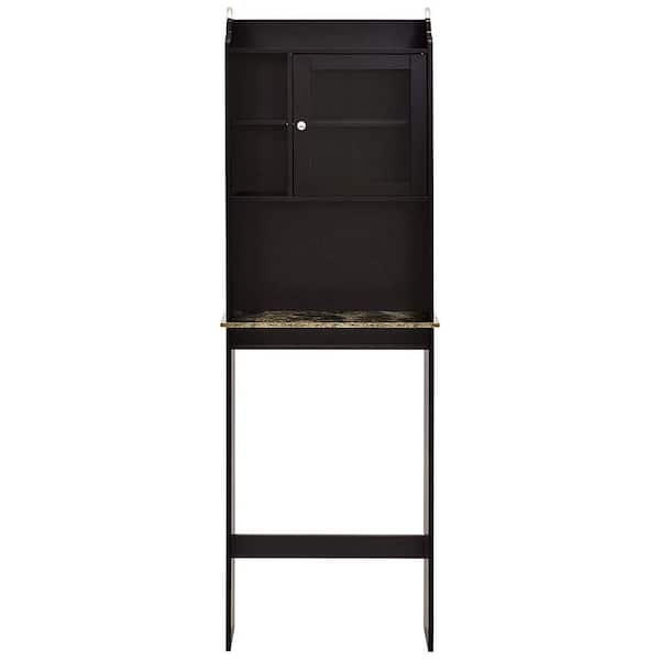 Unbranded Lian 23.25 in. W x 69.00 in. H x 7.25 in. D Brown MDF Over-the-Toilet Storage in Espresso