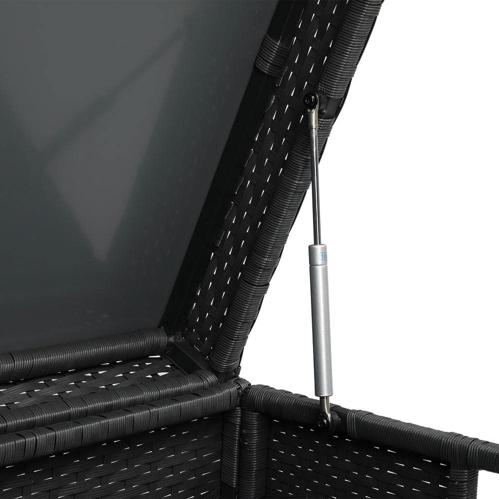 Black Wicker and Plastic Large Outdoor Deck Box