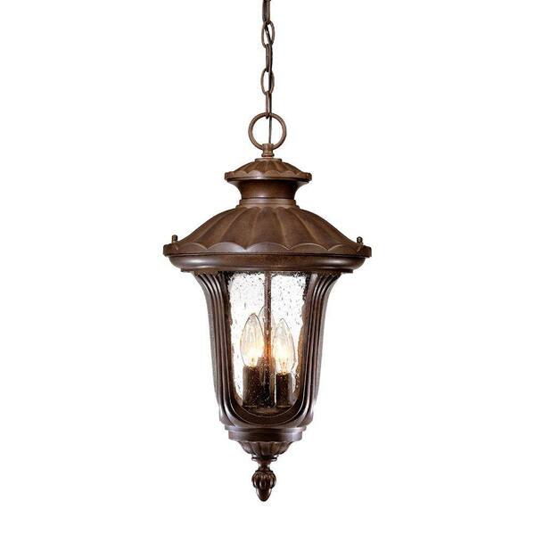 Acclaim Lighting Augusta Collection 3-Light Burled Walnut Outdoor Hanging Lantern Light Fixture
