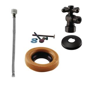 1/2 in. IPS Cross Handle Angle Stop Toilet Supply Kit in Oil Rubbed Bronze