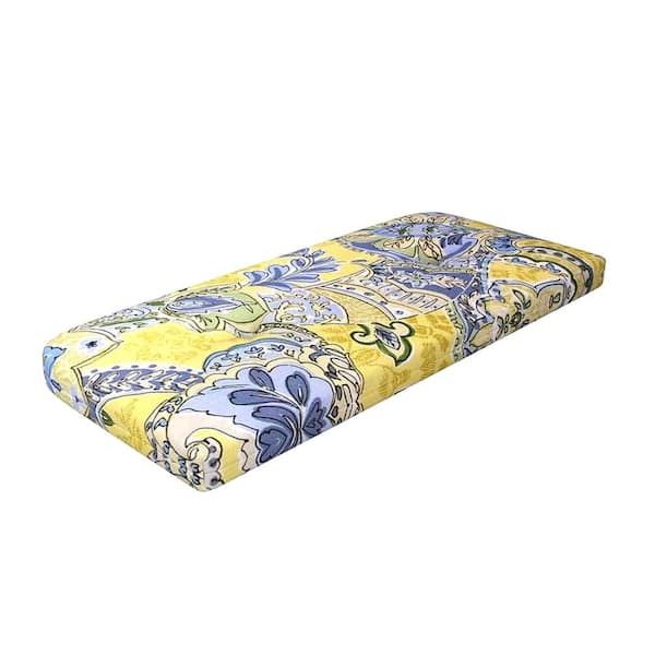 19.5 x 43 Sunbrella Outdoor Bench Replacement Cushion-Sausalito Mediterranean