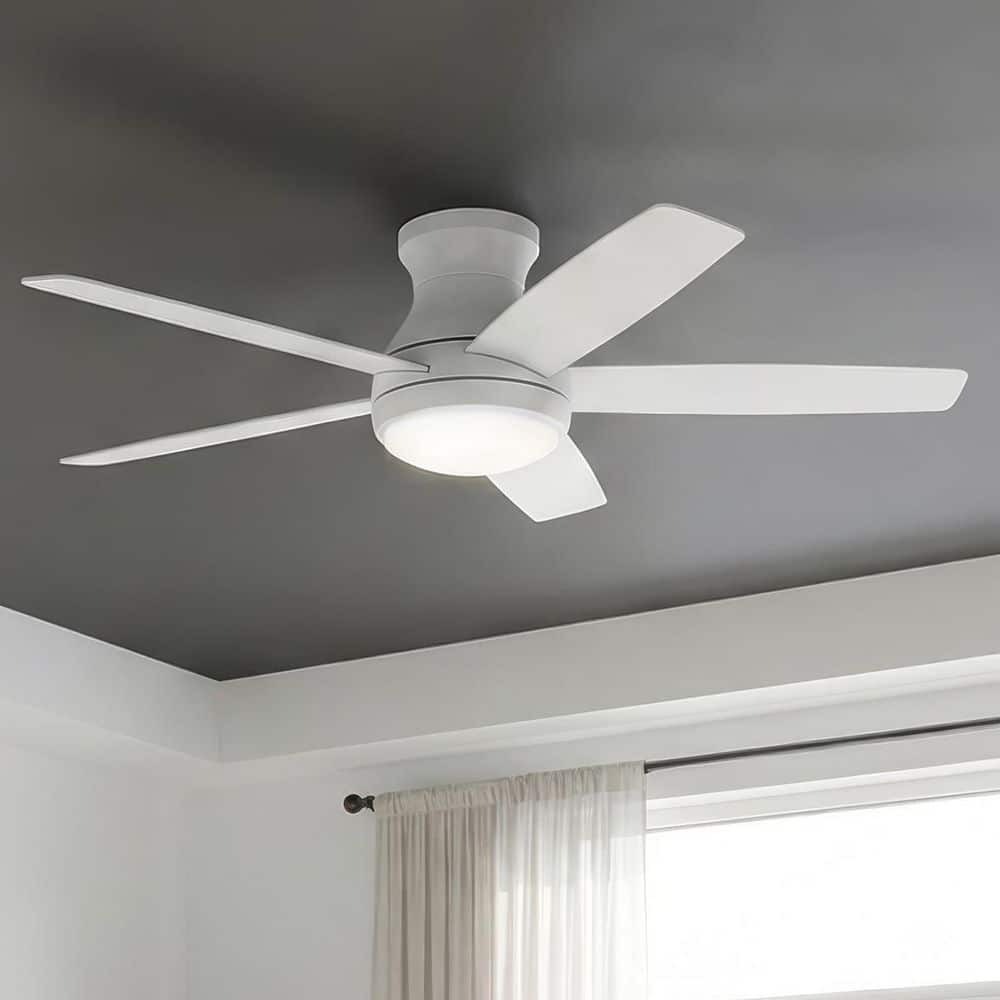Hampton Bay Banksville 52 in. Matte White Flush Mount Standard