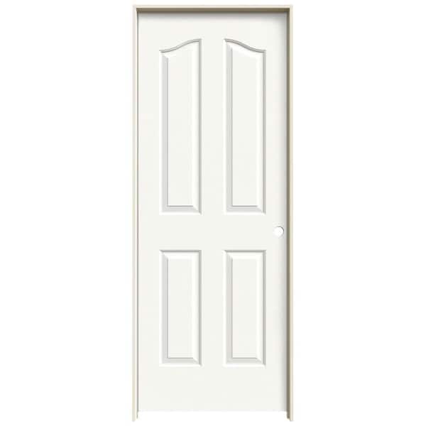 JELD-WEN 32 in. x 80 in. Provincial White Painted Left-Hand Smooth Molded Composite Single Prehung Interior Door