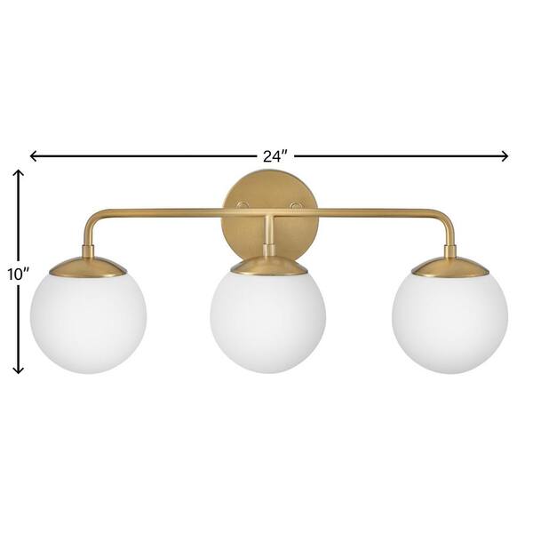 LARK - Juniper 24.0 in. 3 Light Lacquered Brass Vanity Light
