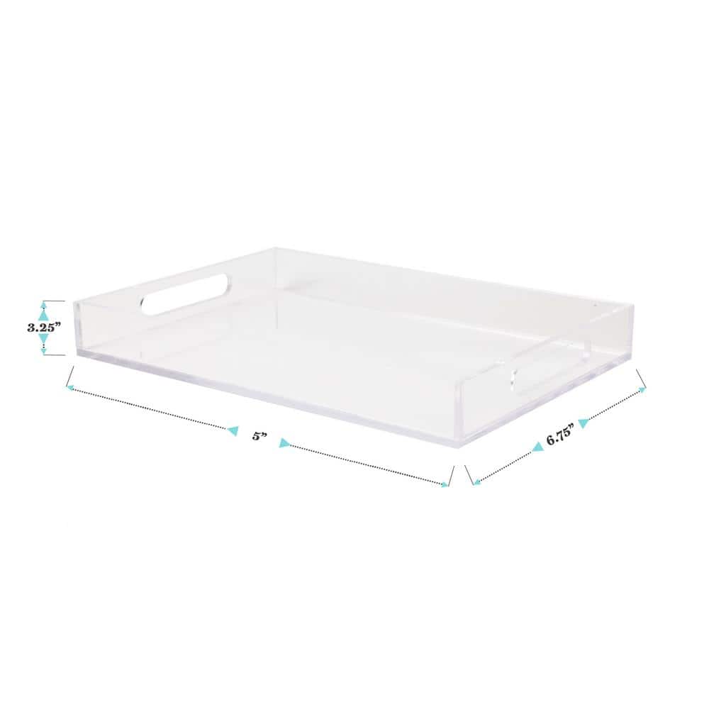 Clear Acrylic Letter Tray with Handles and Anti-Slip Feet