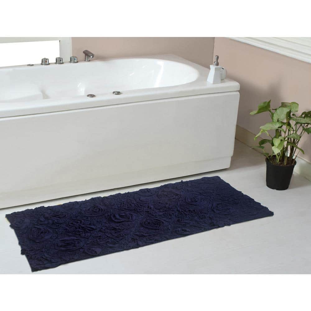 Trier Collection 2-Piece New Blue 100% Cotton Diamond Pattern Bath Rug Set  - 20 in. x 30 in. and 20 in. x 20 in. SS-2PC2030NBL - The Home Depot