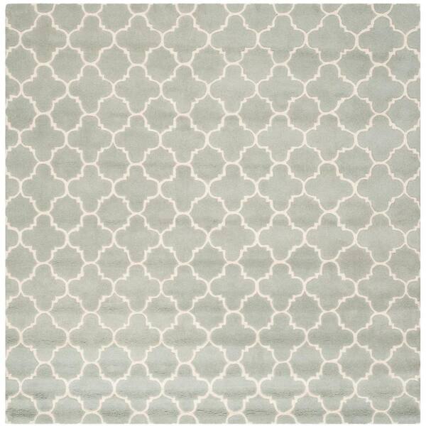 SAFAVIEH Chatham Grey/Ivory 7 ft. x 7 ft. Square Area Rug