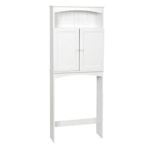 24-63/100 in. W x 64-3/4 in. H x 8-63/100 in. D 2-Door Country Cottage Over the Toilet Storage Cabinet in White