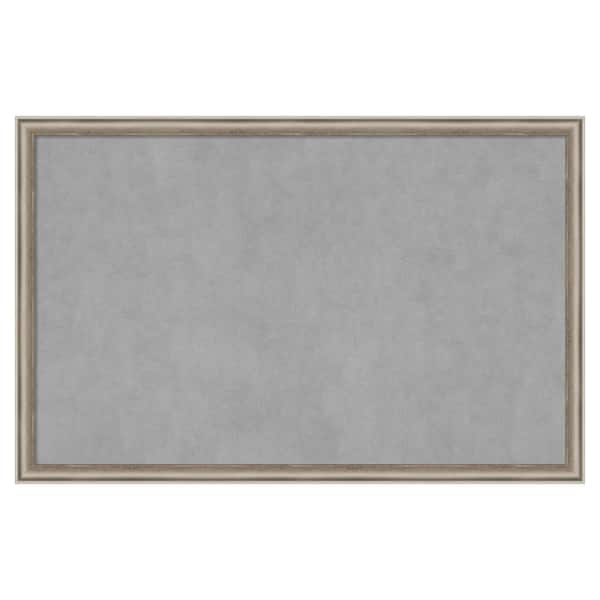 Amanti Art Salon Scoop Pewter 34 in. x 22 in. Framed Magnetic Board