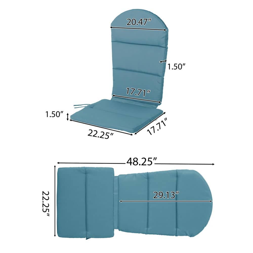 Dark Teal Water-Resistant Adirondack Chair Cushions Set of 2