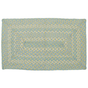 27 in. x 45 in. Blue and Yellow Cottage Braided Rectangle Rug
