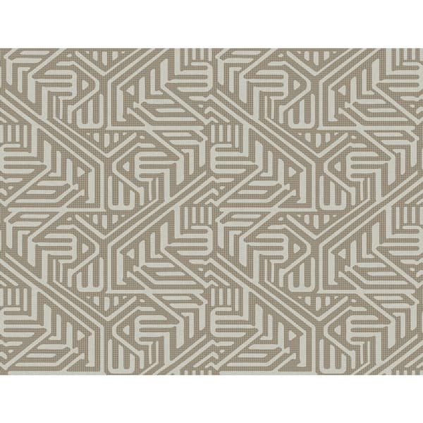 A-Street Prints Nambiti Brown Geometric Brown Wallpaper Sample