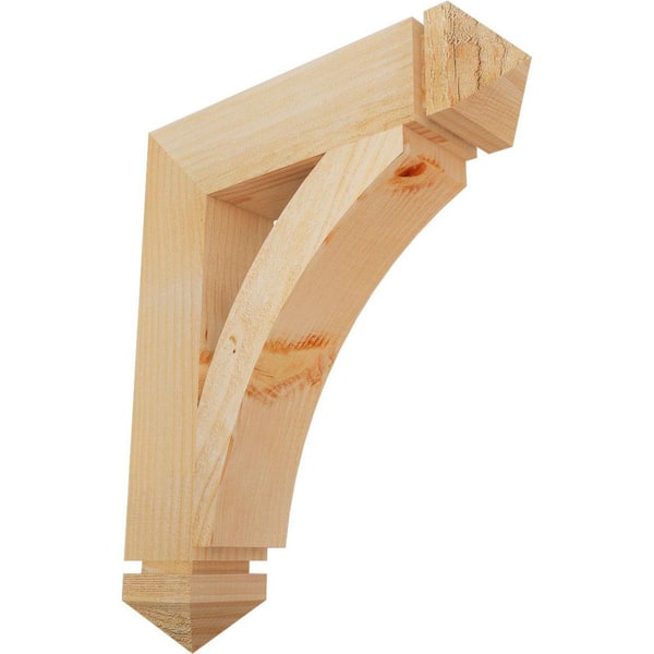 Ekena Millwork 4 in. x 22 in. x 18 in. Douglas Fir Thorton Arts and Crafts Rough Sawn Bracket