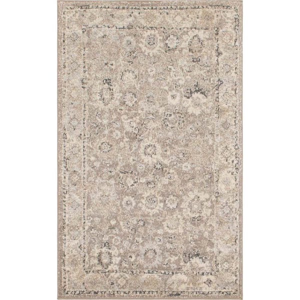 Unique Loom Penrose Krystle Beige Brown 3 ft. 3 in. x 5 ft. 3 in. Area Rug