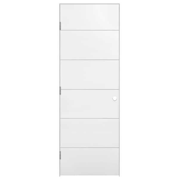 Masonite 30 in. x 80 in. No Panel Right-Handed Primed Composite Hollow Core Single Prehung Interior Door 4-9/16 in. Flat Jamb