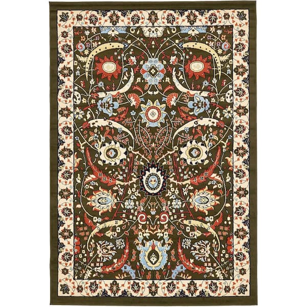 Unique Loom Espahan Cape Cod Olive 6' 0 x 9' 0 Area Rug