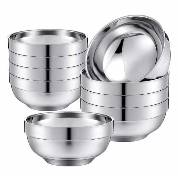 Wudkey 24 fl. oz. Stainless Steel Bowls, Silver Food Grade Mixing
