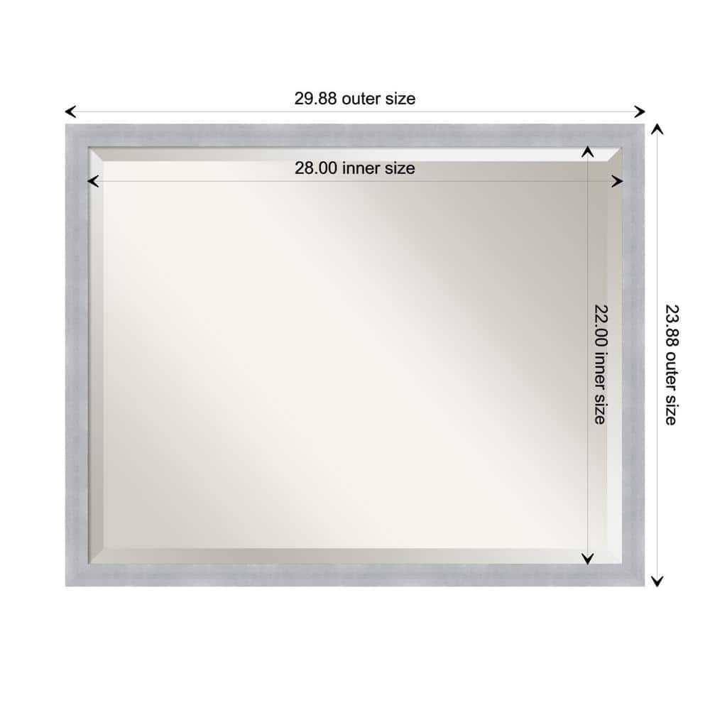 Grace Brushed Nickel Rectangular Bathroom Vanity Wall Mirror