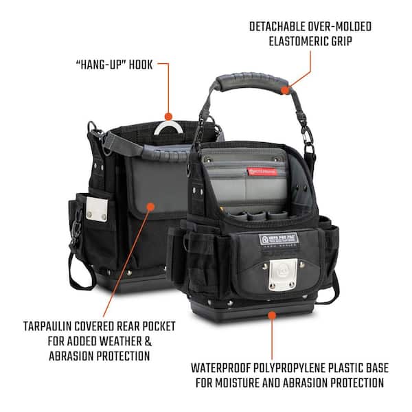 VETO PRO PAC TP6B Blackout 6 Pocket Tool Pouch w/ Base VPP10834 
