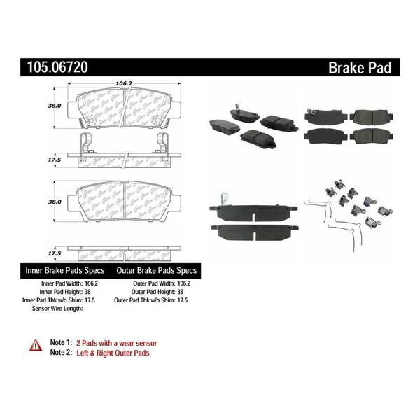 Centric Parts Disc Brake Pad Set 1995-1999 Toyota Avalon