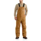 Men's 40 in. x 30 in. Brown Cotton/Nylon FR Quick Duck Lined Bib Overall