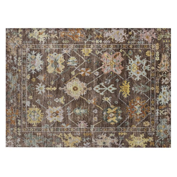 Chantille Machine Washable Indoor/Outdoor Abstract ACN2234 Chocolate 1 ft. 8 in. x 2 ft. 6 in. Accent Rug