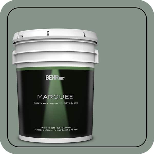 BEHR MARQUEE 5 gal. #460F-4 Wethersfield Moss Semi-Gloss Enamel Exterior Paint & Primer