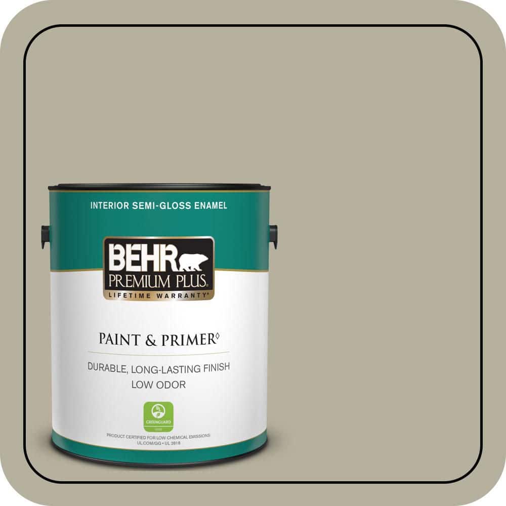 1 gal. #QE-35 Stone Walkway Semi-Gloss Enamel Low Odor Interior Paint & Primer price history on PriceWatchPro