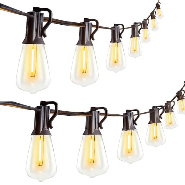 25-Light 50 ft. Outdoor Plug-In Integrated LED Fairy String-Light, ST38 LED Bulbs, ETL Listed 2 Pack