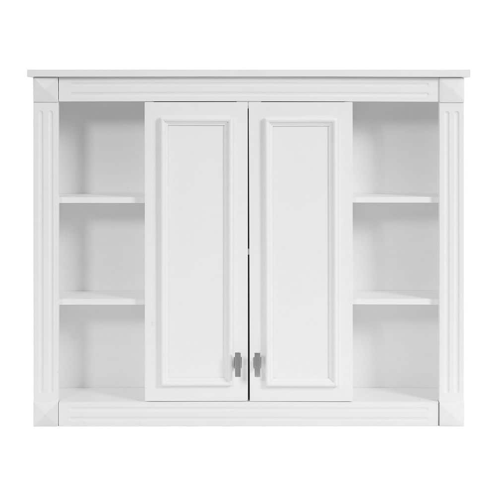 35 in. W x 29 in. H Rectangular White Medicine Cabinet with Mirror, Wall Mounted Bathroom Storage with Adjustable Shelf price history on PriceWatchPro