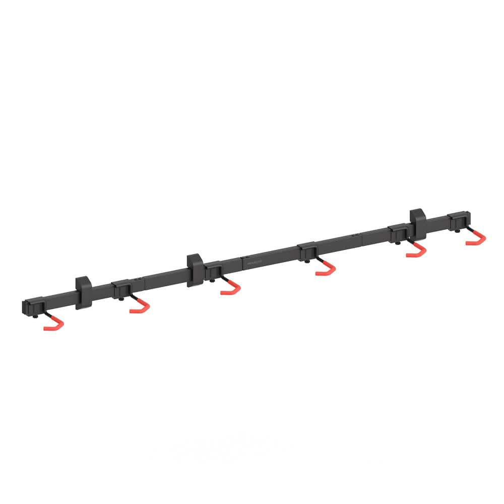 Heavy-Duty Black Steel Wall Mount Bike Rack for 6 Bikes