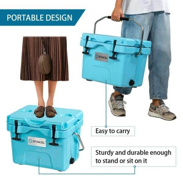 ITOPFOX 16 Qt 24-Can Capacity Portable Insulated Ice Cooler with 2