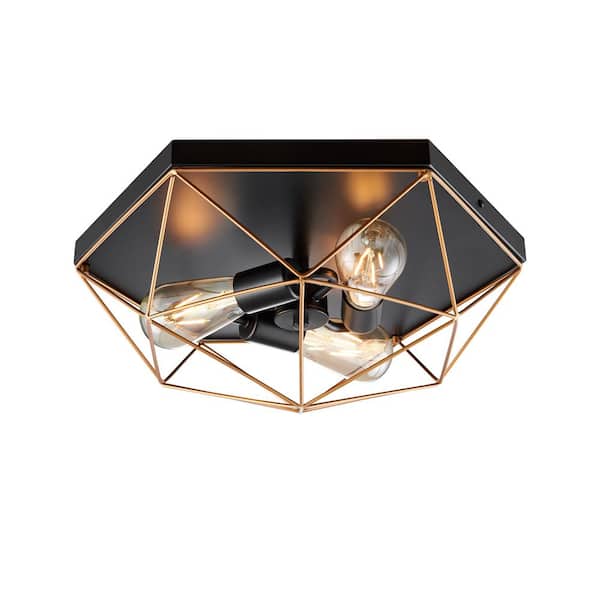 Bromi Design Genesis 3-Light 16.93 in. Dia Flush Mount Ceiling Fixture