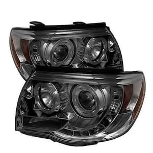 Toyota Tacoma 05-11 Projector Headlights - LED Halo - LED ( Replaceable LEDs ) - Smoke