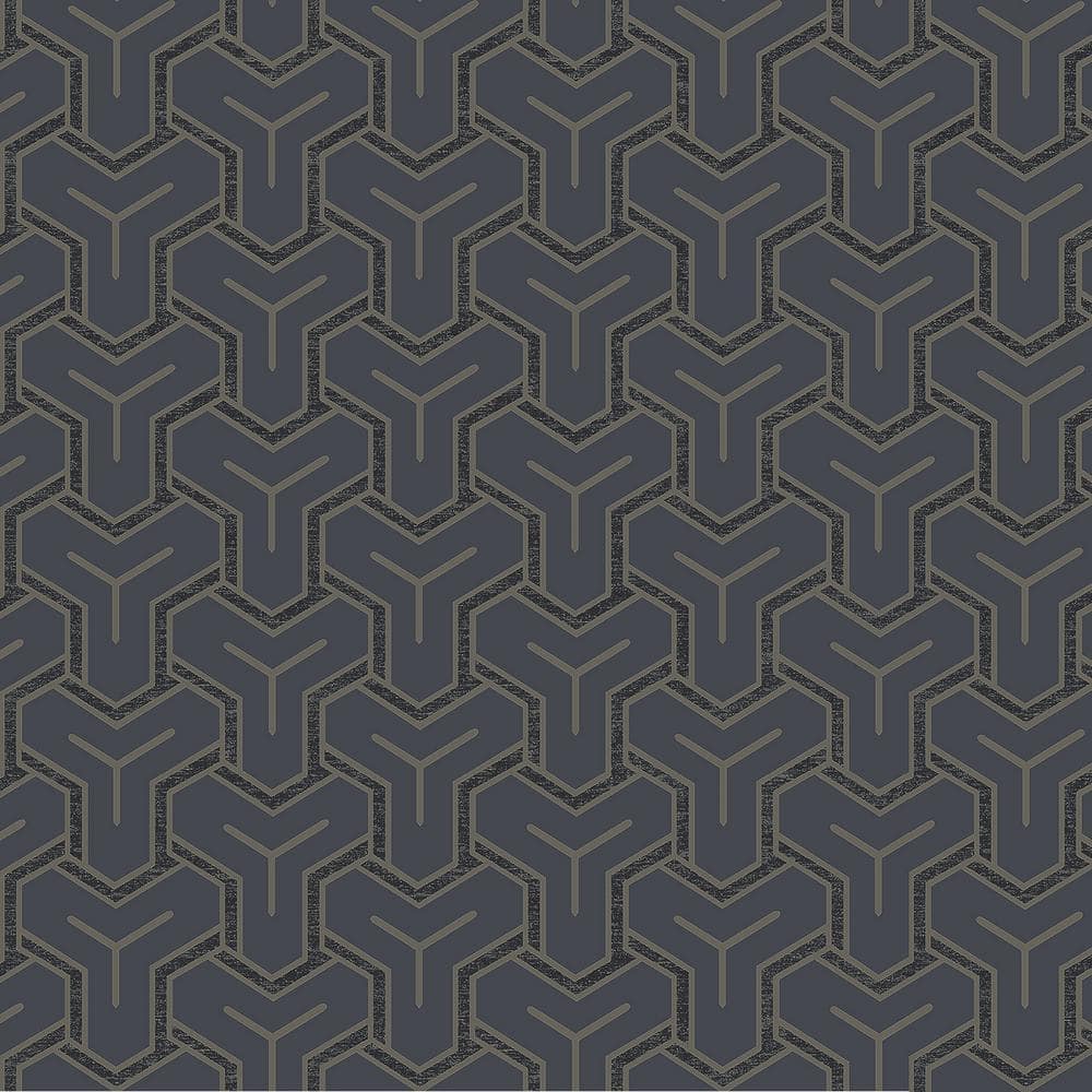 Gautier Blue Geometric 3D Non-Woven Wallpaper