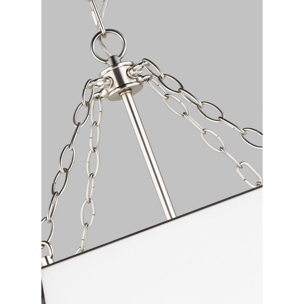 Clark 23'' Contemporary Brushed Nickel Glass Pendant Light