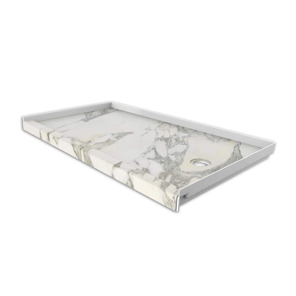 30 in. x 60 in. Single Threshold Shower Base with Right Hand Drain in Calcutta Gold price history on PriceWatchPro