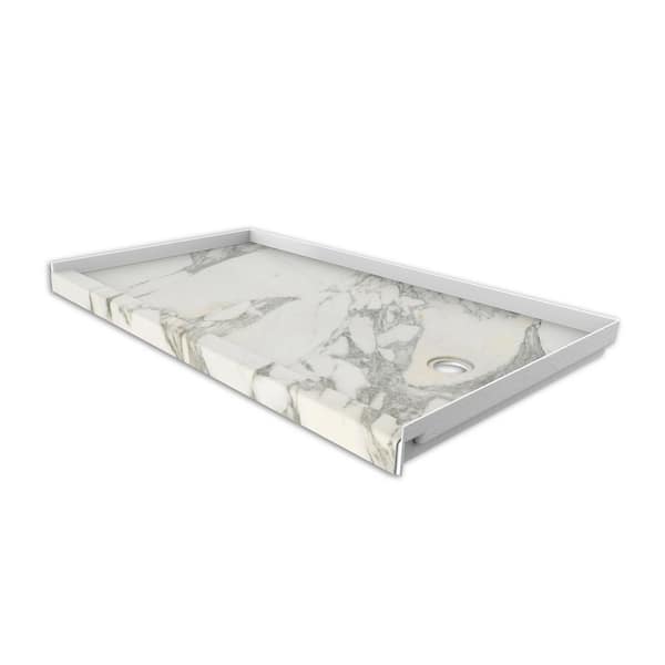 FlexStone 32 in. x 60 in. Single Threshold Shower Base with Right Hand Drain in Calcutta Gold