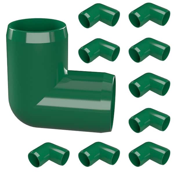 Formufit 1/2 in. Furniture Grade PVC 90-Degree Elbow in Green (10-Pack)